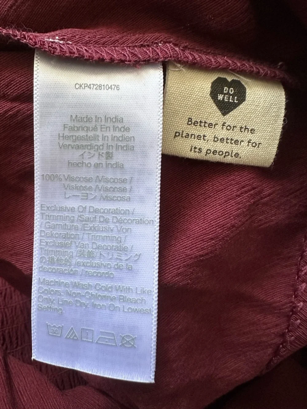 Madewell The Lucie Wide-Leg Jumpsuit Smocked Bodice Cabernet Sz S NWT New